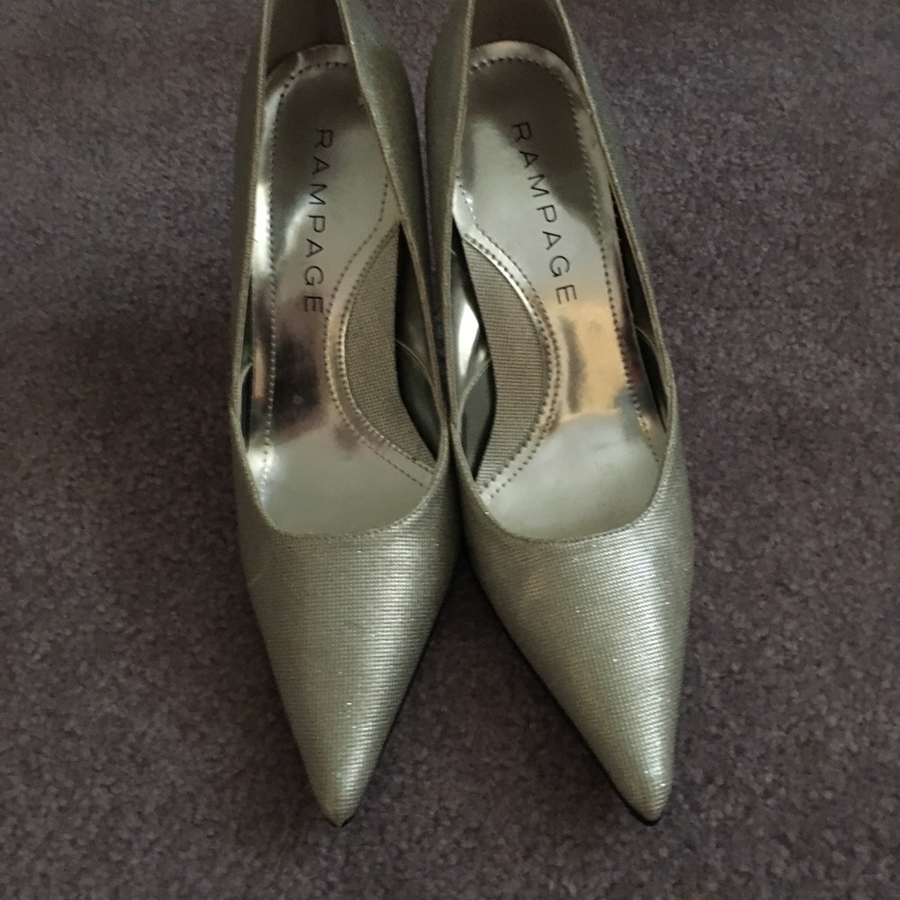 Rampage silver glitter heels
